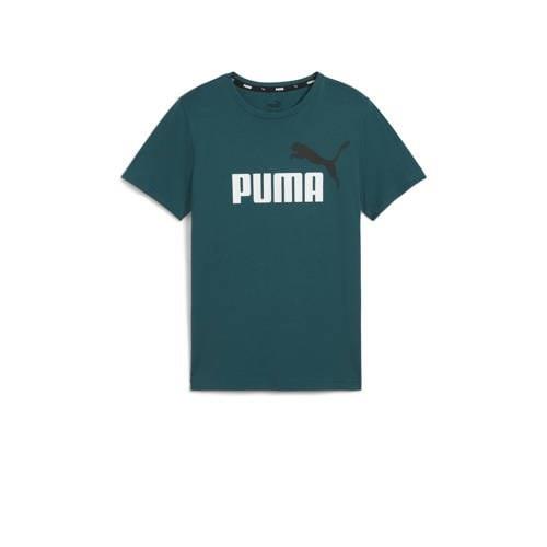 Puma T-shirt groen Jongens Katoen Ronde hals Logo - 176