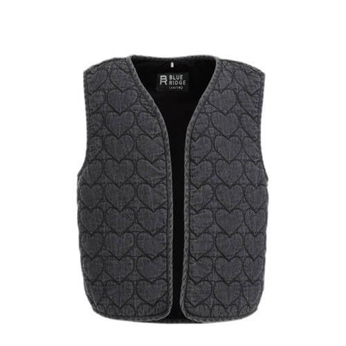 WE Fashion gilet grey denim Grijs Effen - 134/140 | Gilet van WE Fashi...