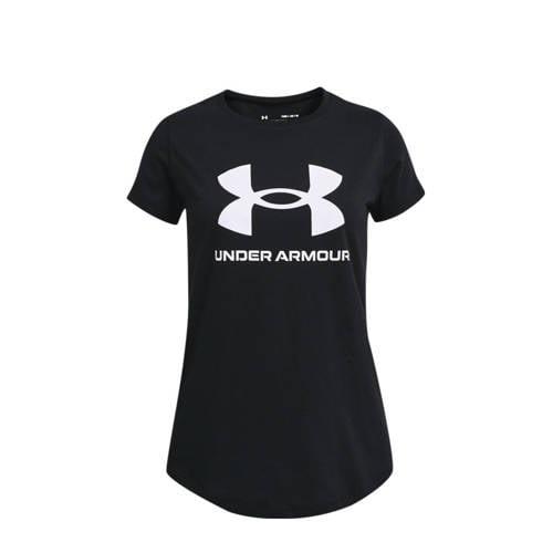 Under Armour sportshirt zwart/wit Sport t-shirt Meisjes Katoen Ronde h...