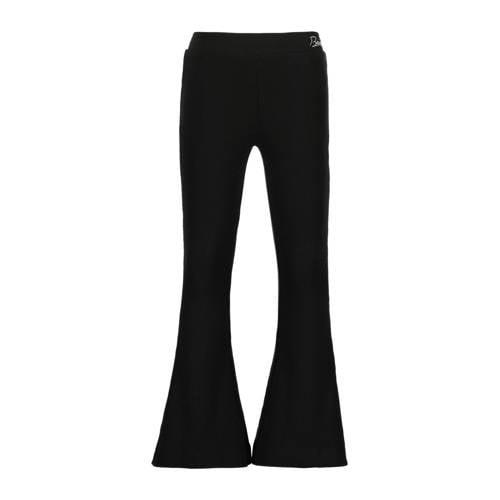 Raizzed flared broek Porto zwart Meisjes Polyester Effen - 128