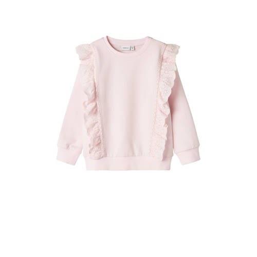 NAME IT MINI sweater NMFLUVA lichtroze Effen - 122/128