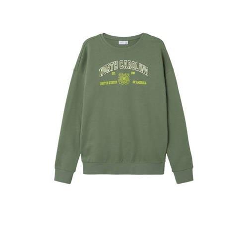 NAME IT KIDS sweater NKMLAMANE met printopdruk mosgroen Printopdruk - ...