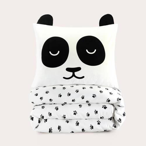 NOUS Kids katoenen dekbedovertrek peuter Panda (120x150 cm) Wit Dieren...