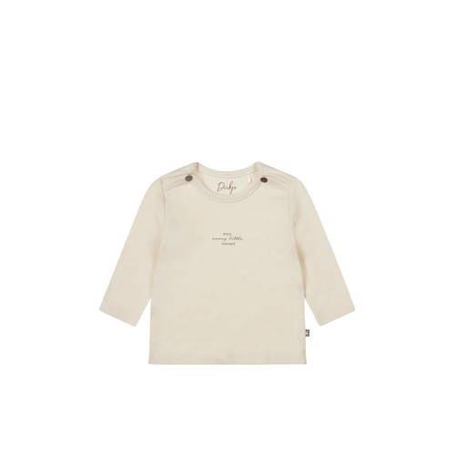 Dirkje baby longsleeve met tekst offwhite Ecru Jongens/Meisjes Stretch...