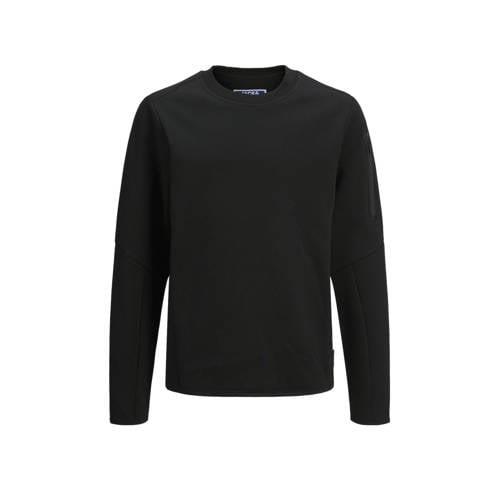 JACK & JONES JUNIOR sweater JCOFUSION mosgroen Zwart Effen - 152