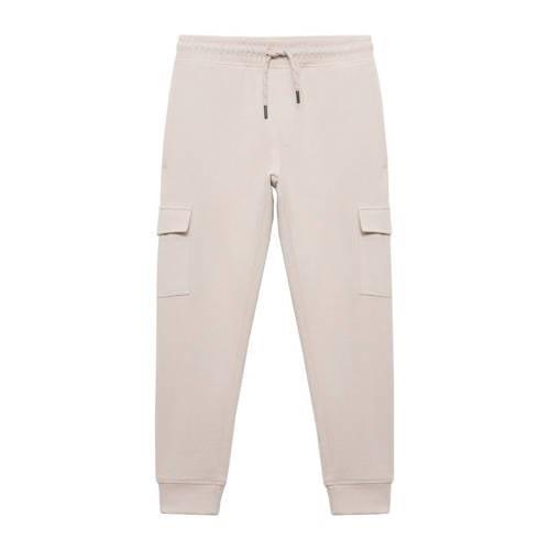 Mango Kids joggingbroek lichtzand Zwart Jongens Sweat Effen - 152