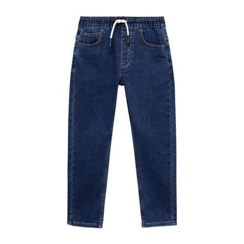 Mango Kids slim fit jeans dark blue Blauw Jongens Stretchdenim Effen -...