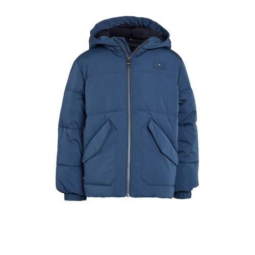 Tommy Hilfiger gewatteerde winterjas blauw Jongens Polyester Capuchon ...