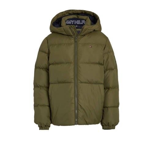 Tommy Hilfiger gewatteerde winterjas ESSENTIAL olijfgroen Jongens Poly...