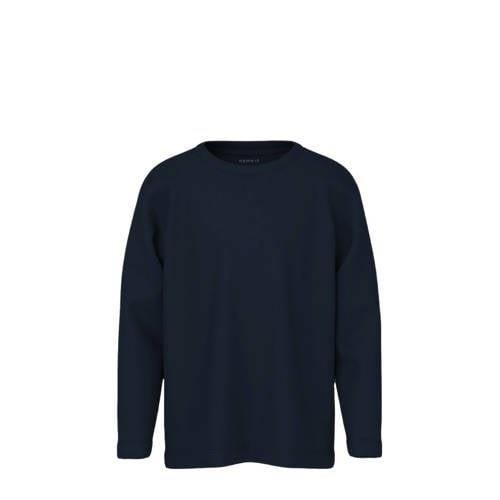 NAME IT MINI longsleeve NMMVOBBO donkerblauw Jongens Katoen Ronde hals...