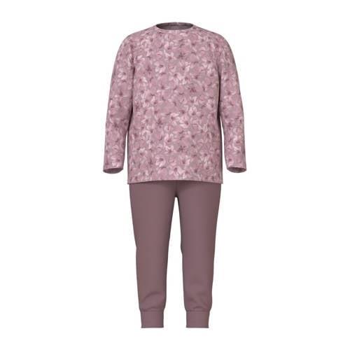 NAME IT MINI pyjama NMFNIGHTSET FLOWER paars/mauve Meisjes Stretchkato...