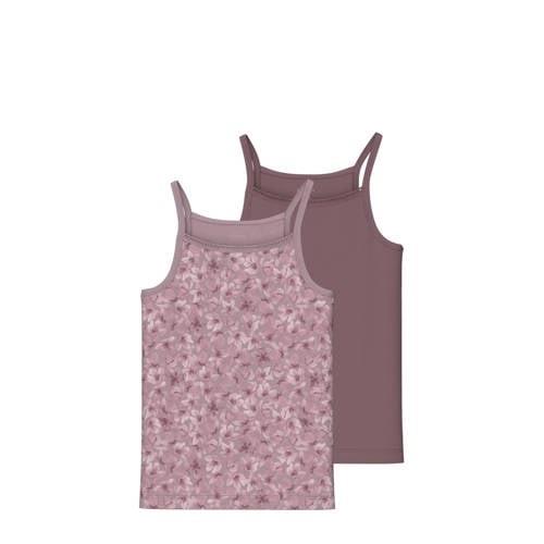 NAME IT KIDS singlet NKFSTRAP TOP - set van 2 paars/mauve Hemd Meisjes...