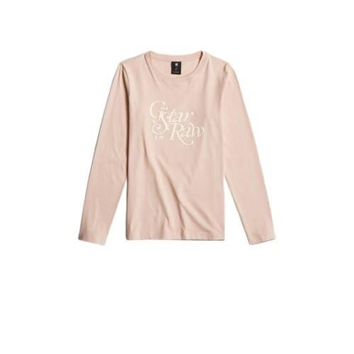 G-Star RAW longsleeve t-shirt l\s slim lichtoranje Meisjes Katoen Rond...