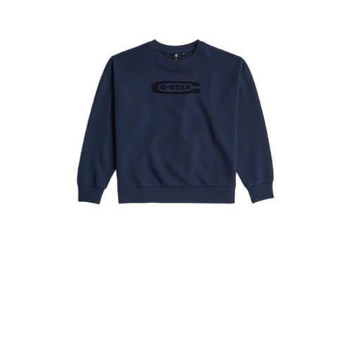 G-Star RAW sweater sweater ub donkerblauw/zwart Meisjes Katoen Ronde h...