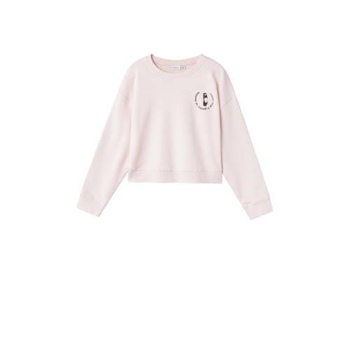 NAME IT KIDS sweater NKFLALULLE met backprint zachtroze Backprint - 11...