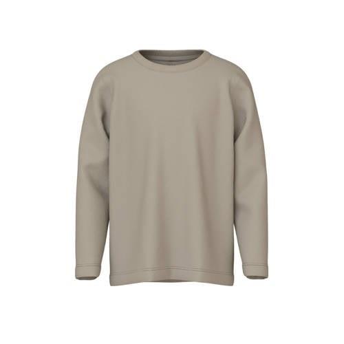 NAME IT KIDS longsleeve NKMVOBBO beige Jongens Katoen Ronde hals Effen...