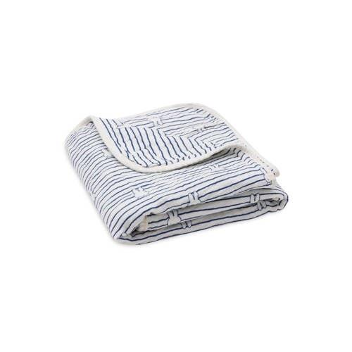 Jollein Deken Hydrofiel Wieg 75x100cm Miffy Stripe Navy Babydeken Blau...