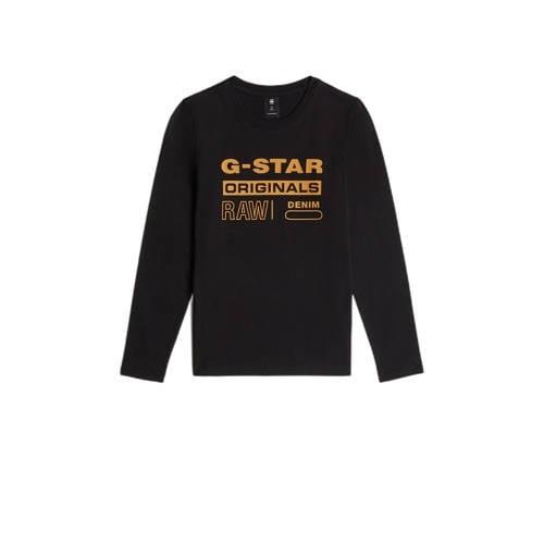 G-Star RAW longsleeve t-shirt l\s regular zwart Jongens Katoen Ronde h...