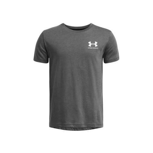 Under Armour sportshirt grijs/wit Sport t-shirt Jongens Katoen Ronde h...