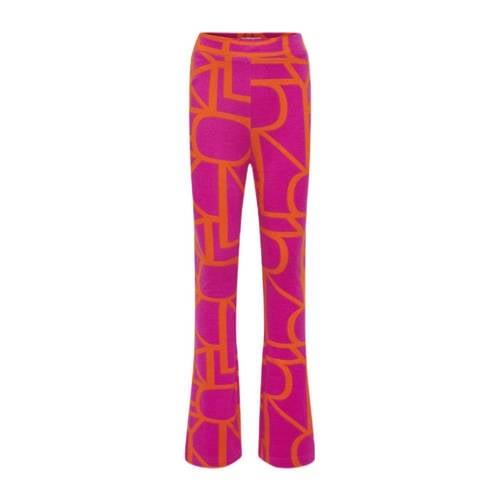 KIDS ONLY GIRL flared broek KOGPAIGE met all over print fuchsia/oranje...