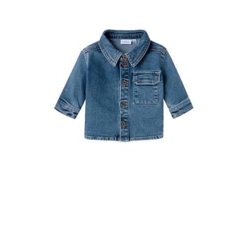 NAME IT BABY baby denim overhemd NBMKNUD dark blue denim Blauw Effen -...