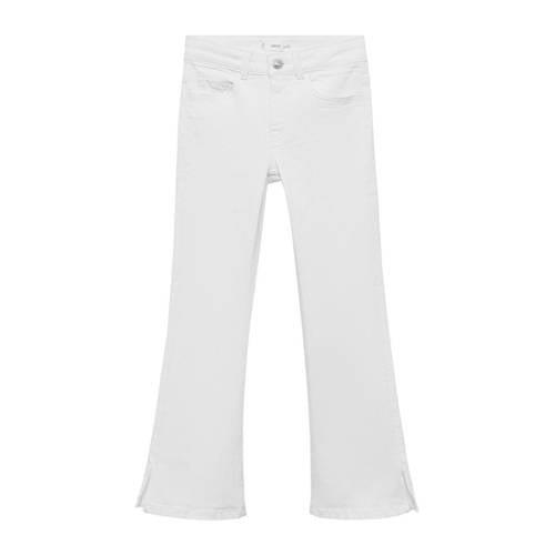 Mango Kids flared jeans wit Meisjes Denim Effen - 134