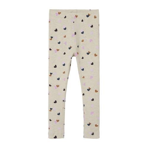 NAME IT MINI legging NMFLUCKY met hartjes ecru melange/multicolor Meis...