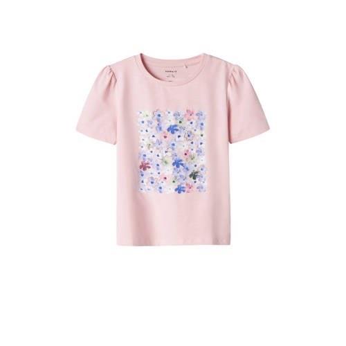 NAME IT MINI T-shirt NMFHELLAS met printopdruk lichtroze Meisjes Katoe...