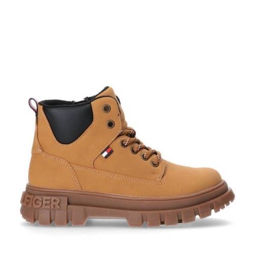 Tommy Hilfiger veterboots camel Bruin Jongens Imitatieleer Effen - 38