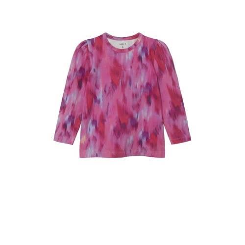 NAME IT MINI longsleeve NMFLARIANA met all over print fuchsia/paars Ro...