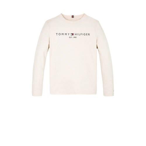 Tommy Hilfiger longsleeve U ESSENTIAL met logo Wit Jongens/Meisjes Kat...