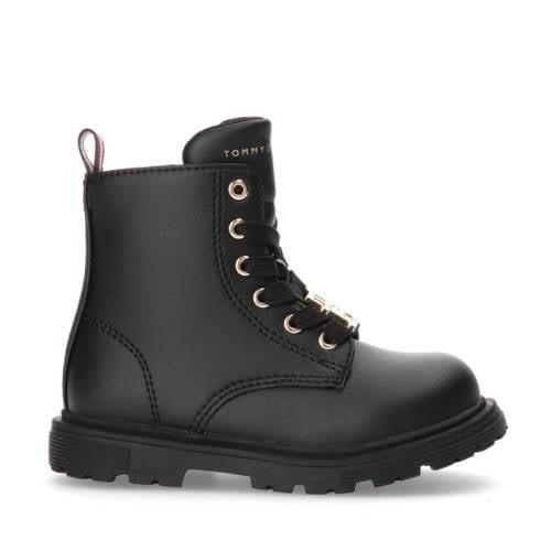 Tommy Hilfiger veterboots zwart Meisjes Polyester Effen - 24