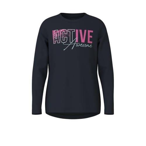 NAME IT KIDS longsleeve NKFVIX met printopdruk Blauw Meisjes Stretchka...