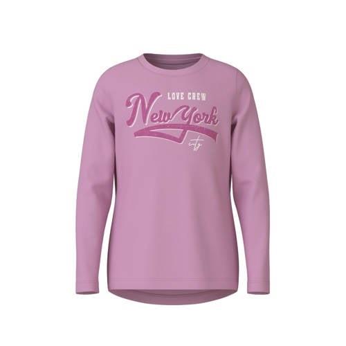 NAME IT KIDS longsleeve NKFVIX met printopdruk Roze Meisjes Stretchkat...