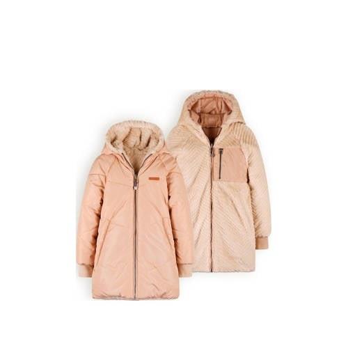 NONO reversible gewatteerde winterjas Baybee beige/poederroze Meisjes ...