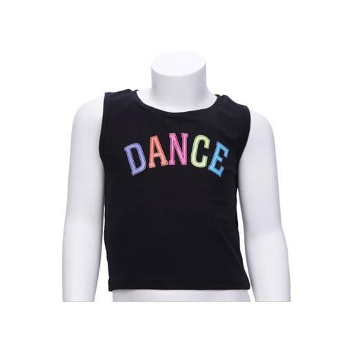 Papillon crop sporttop zwart/multi Sport t-shirt Meisjes Katoen Ronde ...