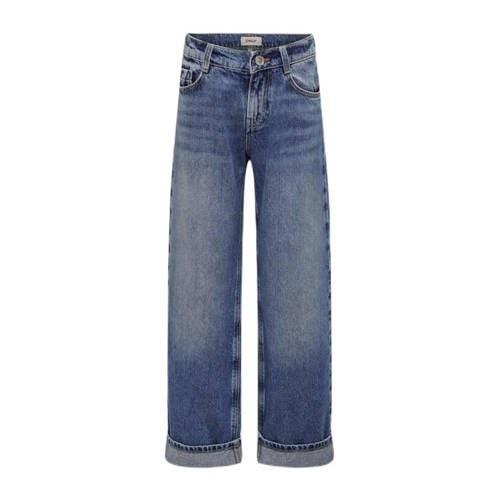 KIDS ONLY GIRL wide leg jeans KOGHOPE medium blue denim Blauw Effen - ...