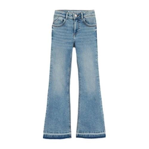 WE Fashion flared jeans used denim Blauw Meisjes Stretchkatoen Effen -...