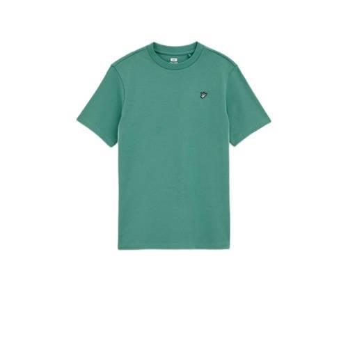 WE Fashion T-shirt Groen Jongens Katoen Ronde hals Effen - 98/104