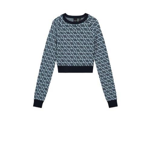 NIK&NIK pullover blauw Trui Meisjes Viscose Ronde hals All over print ...