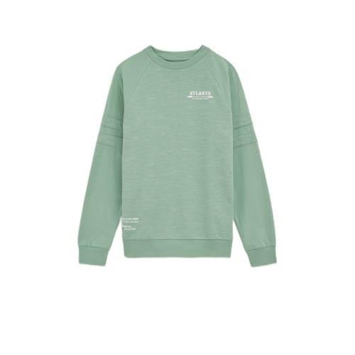 WE Fashion sweater lichtgroen Effen - 146/152 | Sweater van WE Fashion