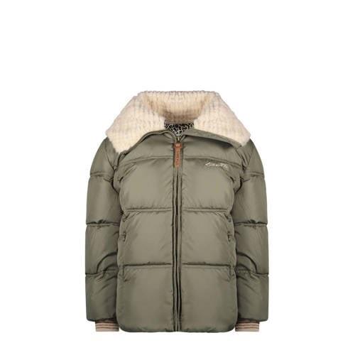 Like Flo quilted gewatteerde winterjas Amaya armygroen/beige Meisjes P...