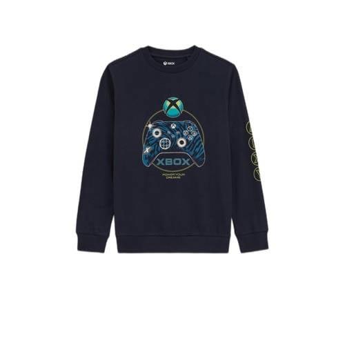 WE Fashion sweater donkerblauw Trui Printopdruk - 170/176