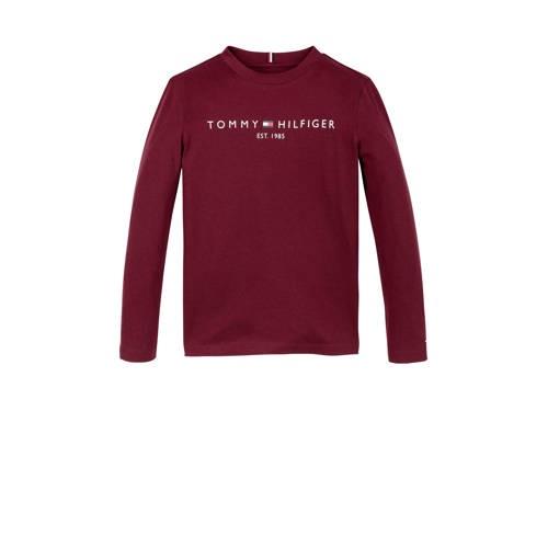 Tommy Hilfiger longsleeve U ESSENTIAL met logo Rood Jongens/Meisjes Ka...