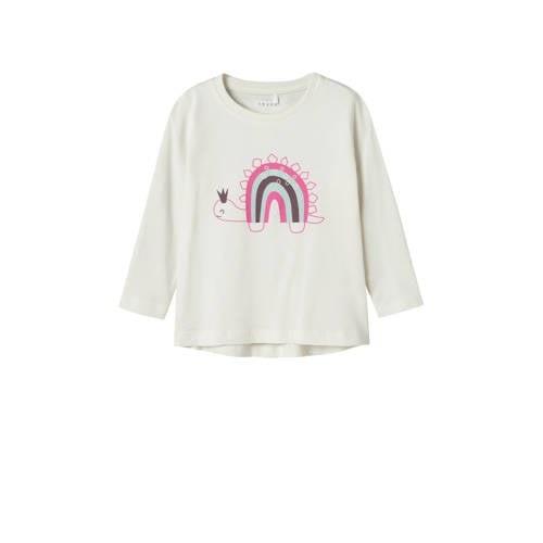 NAME IT MINI longsleeve met printopdruk ecru Meisjes Katoen Ronde hals...