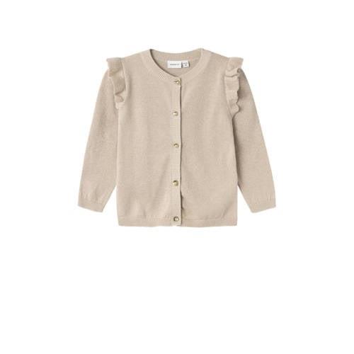 NAME IT MINI vest beige Meisjes Katoen Ronde hals Effen - 98