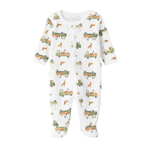 NAME IT BABY baby pyjama NBMNIGHTSUIT met all over print wit/groen Jon...