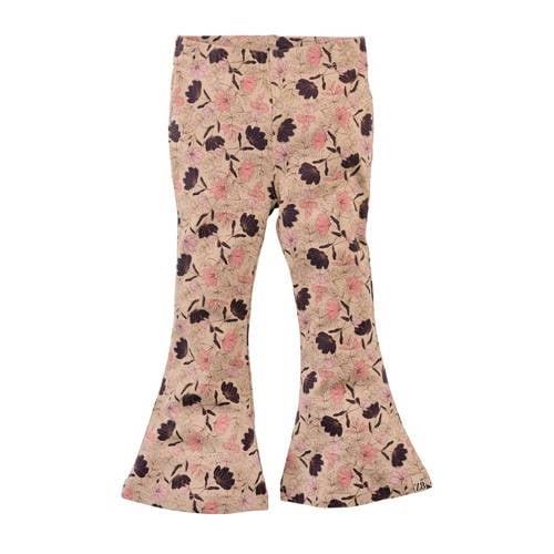 Z8 flared broek Cilla zand/roze Meisjes Stretchkatoen Bloemen - 80