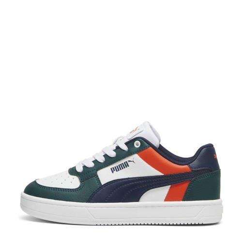 Puma Caven 2.0 Block sneakers wit/donkergroen/donkerblauw Jongens/Meis...