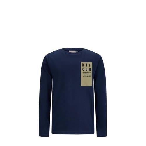 Retour Jeans longsleeve Kjell met printopdruk donkerblauw Jongens Kato...